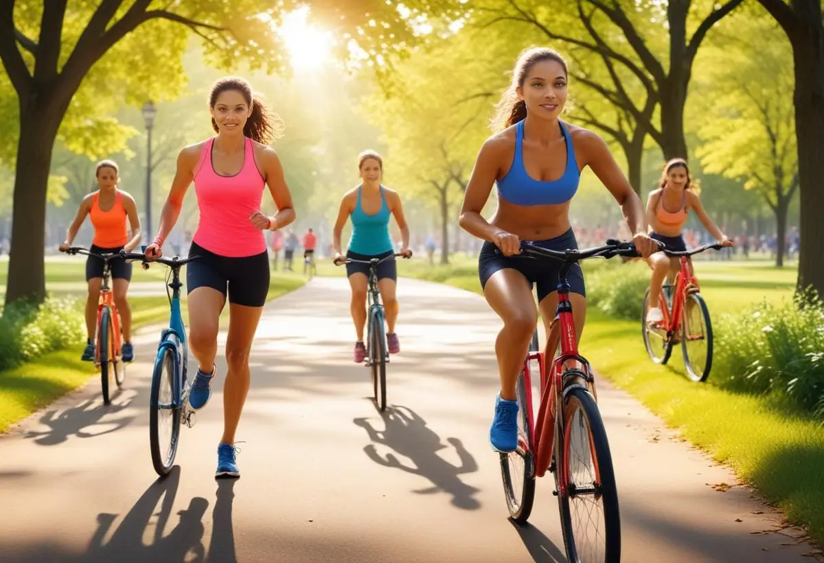 Bli pigg och glad med cardio varje dag! illustration